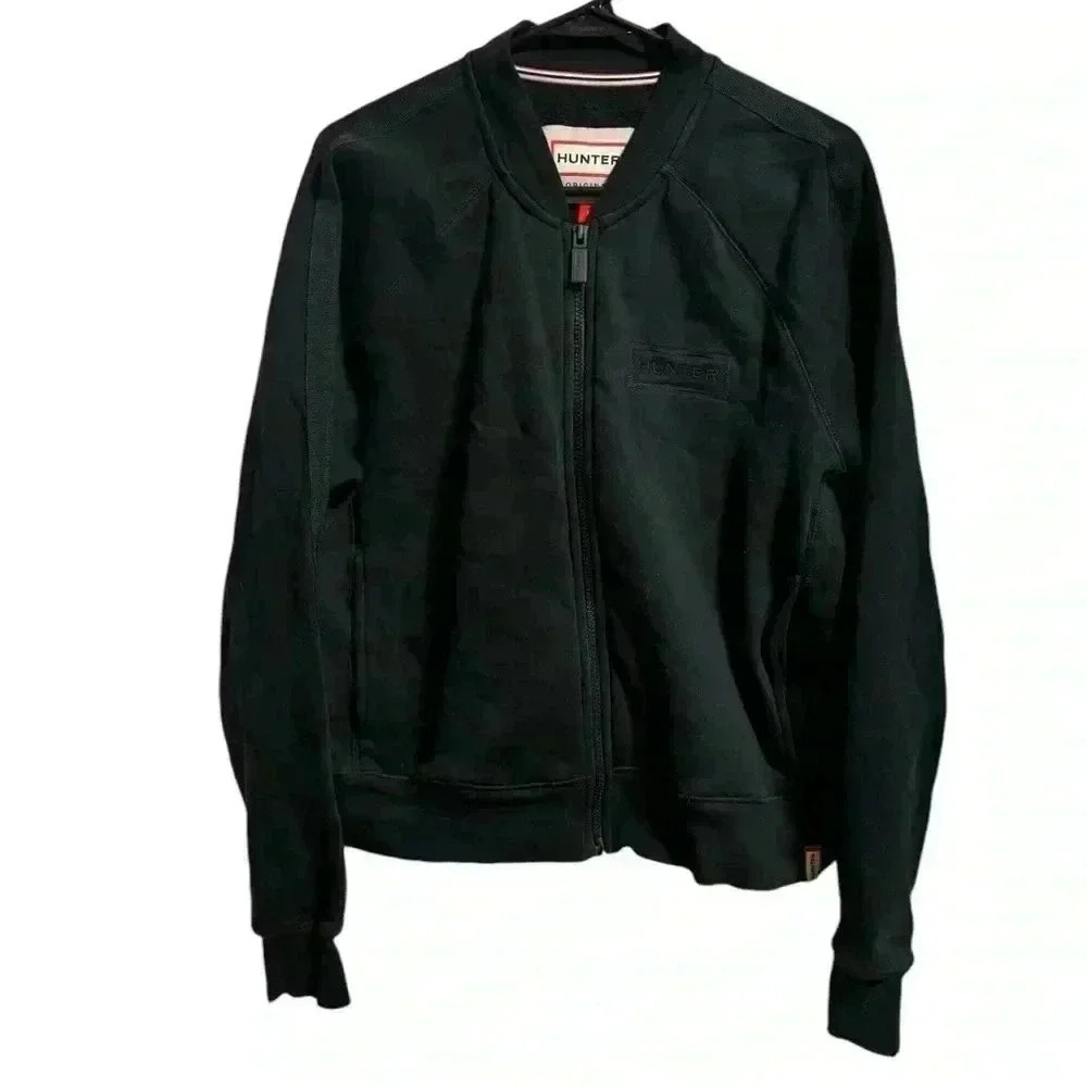 Women’s Hunter Black Zipper Front Cotton Jacket Size Large